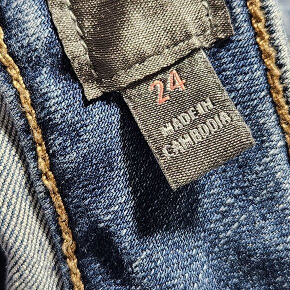 Torrid Jean Shorts Womens Size 24 High Waist Medium Wash Denim Booty Cutoffs - Picture 4 of 5